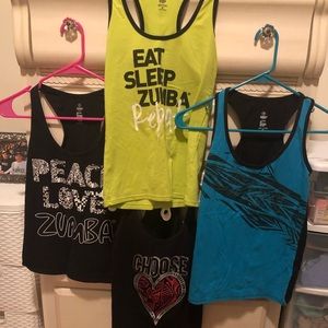 Set of 4 Zumba Fitness Tank Tops